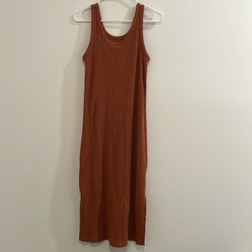 A new day orange midi dress